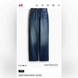 H&M wide high waist jeans